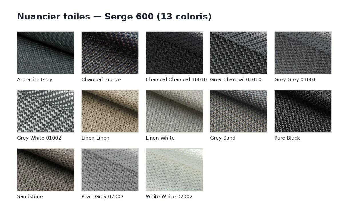 Nuancier toiles Serge 600