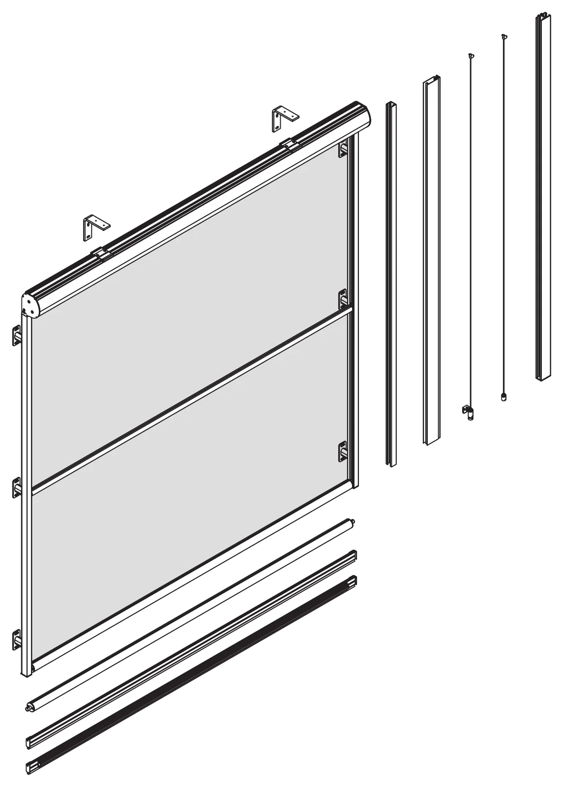 Vue d'ensemble du Store Screen 103 et des profils de guidage et de barre de charge