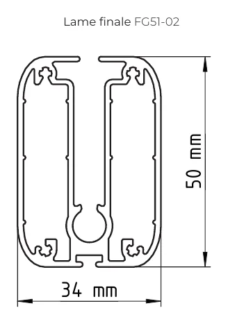Section de la barre de charge FG51-02 du store zip 120