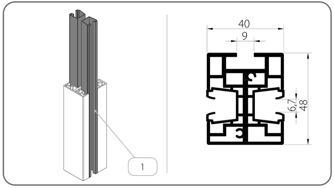 Coulisse de séparation PPD-P SZF/WUF_S/2/x